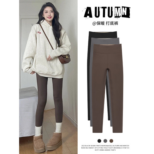 咖色鯊魚褲女外穿2025新款秋冬高腰顯瘦緊身瑜珈褲加絨加厚打底褲 咖色鯊魚褲女外穿2025新款秋冬高腰顯瘦緊身瑜珈褲加絨加厚打底褲