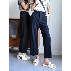 長短可選/ 150-170 八九分長褲直筒微濶腿西裝褲超版正西褲女休閒