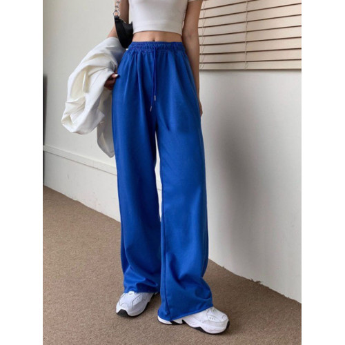 網紅韓國東大門春夏吸睛黃毛邊高腰濶腿褲女破洞休閒褲顯瘦拖地褲 網紅韓國東大門春夏吸睛黃毛邊高腰濶腿褲女破洞休閒褲顯瘦拖地褲