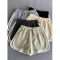 灰色短褲女休閒運動褲熱褲運動短褲女款夏季松緊腰寬松濶腿褲褲子