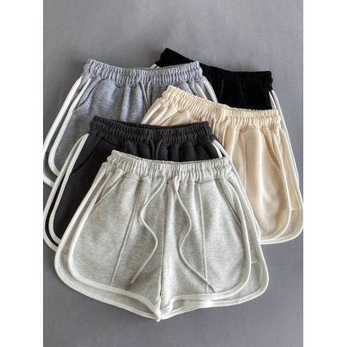 灰色短褲女休閒運動褲熱褲運動短褲女款夏季松緊腰寬松濶腿褲褲子 灰色短褲女休閒運動褲熱褲運動短褲女款夏季松緊腰寬松濶腿褲褲子