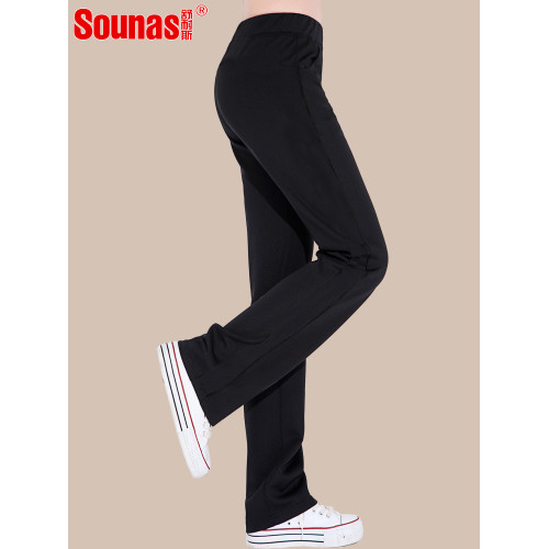 直筒運動褲女春秋時尚條紋彈力透氣三條杠跑步健身廣場舞蹈休閒褲 直筒運動褲女春秋時尚條紋彈力透氣三條杠跑步健身廣場舞蹈休閒褲