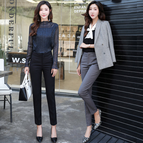 西裝褲女職業九分褲OL春秋新款百搭小腳褲修身休閒鉛筆褲夏薄 西裝褲女職業九分褲OL春秋新款百搭小腳褲修身休閒鉛筆褲夏薄