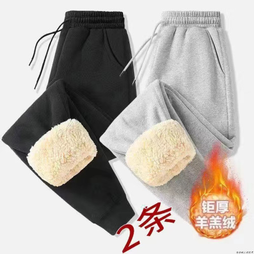 超厚羊羔絨運動褲女士冬季新款胖mm潮流大碼寬松顯瘦束腳休閒衛褲 超厚羊羔絨運動褲女士冬季新款胖mm潮流大碼寬松顯瘦束腳休閒衛褲