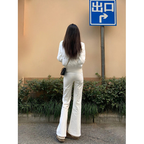 高個子加長美式白色喇叭褲女秋冬微喇褲運動褲瑜珈衛褲休閒褲褲子 高個子加長美式白色喇叭褲女秋冬微喇褲運動褲瑜珈衛褲休閒褲褲子