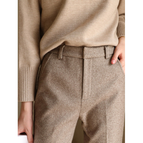 秋冬加厚人字紋毛呢褲九分褲女直筒菸管褲韓版寬松小腳褲高腰簡約 秋冬加厚人字紋毛呢褲九分褲女直筒菸管褲韓版寬松小腳褲高腰簡約