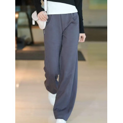 彎刀香蕉褲女新款秋冬加絨寬松濶腿衛褲小個子休閒直筒拖地運動褲