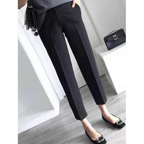 黑色西裝褲女2025新款小個子秋冬職業大碼胖mm休閒哈倫菸管直筒褲