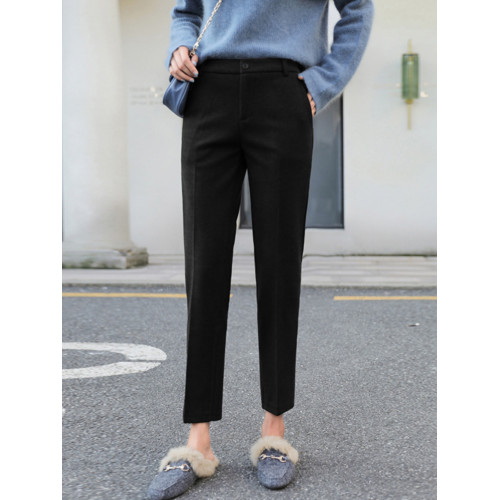 加絨直筒西裝褲女秋冬加厚九分毛呢菸管褲子2025新款小個子休閒褲 加絨直筒西裝褲女秋冬加厚九分毛呢菸管褲子2025新款小個子休閒褲