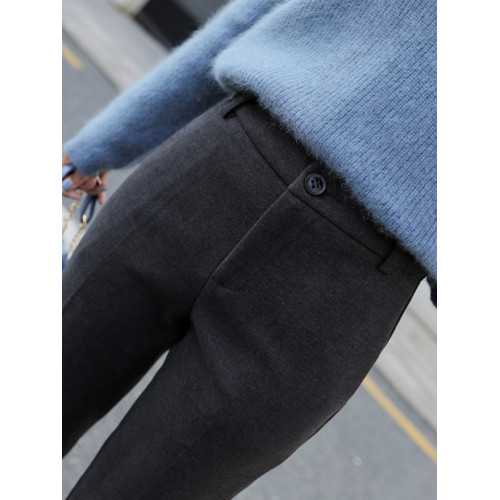 加絨直筒西裝褲女秋冬加厚九分毛呢菸管褲子2025新款小個子休閒褲 加絨直筒西裝褲女秋冬加厚九分毛呢菸管褲子2025新款小個子休閒褲