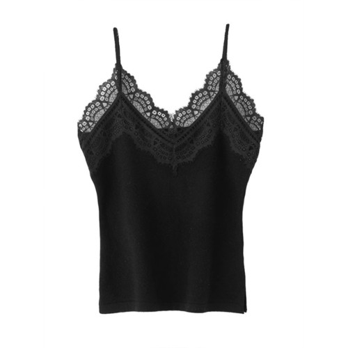 蕾絲花邊吊帶背心女外穿美背西裝內搭打底衫絕美冰絲針織無袖上衣
