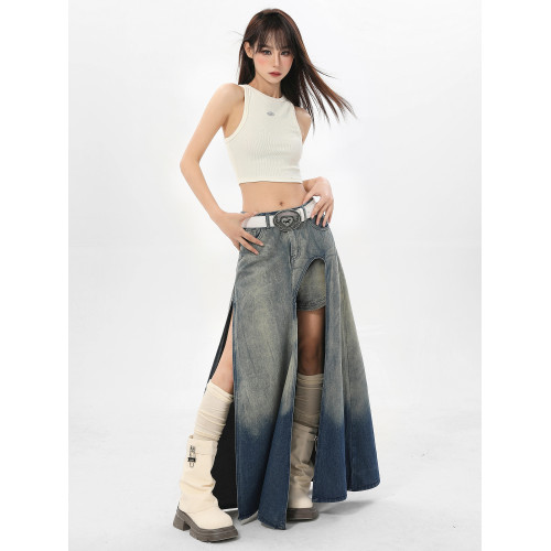 美式白色工字吊帶小背心女夏季無袖內搭外穿短款辣妹帶胸墊上衣夏