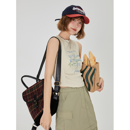 Girlyhalo美式復古吊帶背心女夏季新款原創印花設計短款辣妹上衣