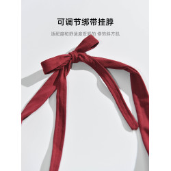 帶胸墊掛脖吊帶背心女內搭短款打底美背內衣辣妹抹胸上衣外穿白色