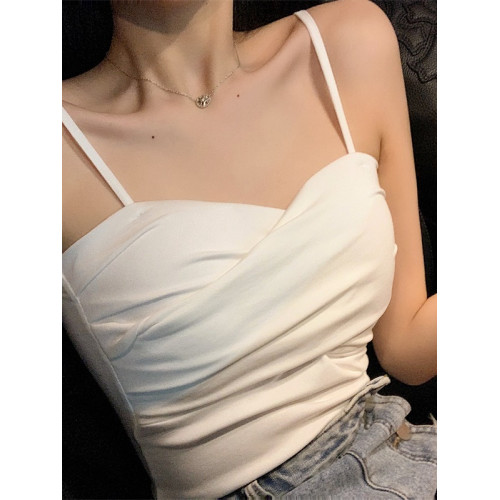 純棉白色吊帶帶胸墊女外穿小衆別致抹胸辣妹上衣美背背心文胸一體 純棉白色吊帶帶胸墊女外穿小衆別致抹胸辣妹上衣美背背心文胸一體
