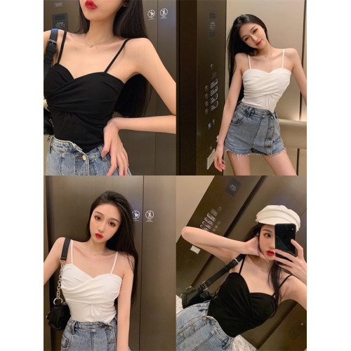 純棉白色吊帶帶胸墊女外穿小衆別致抹胸辣妹上衣美背背心文胸一體 純棉白色吊帶帶胸墊女外穿小衆別致抹胸辣妹上衣美背背心文胸一體