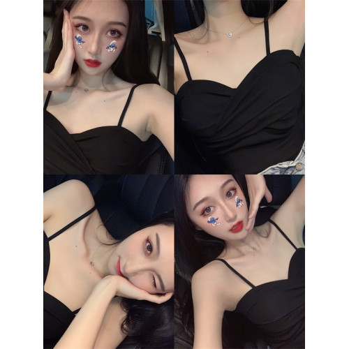 純棉白色吊帶帶胸墊女外穿小衆別致抹胸辣妹上衣美背背心文胸一體 純棉白色吊帶帶胸墊女外穿小衆別致抹胸辣妹上衣美背背心文胸一體