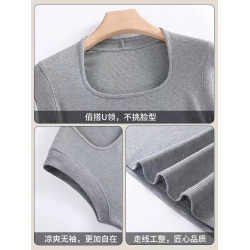 莫代爾春夏季新款方領背心女大碼修身外穿內搭打底衫無袖t恤上衣