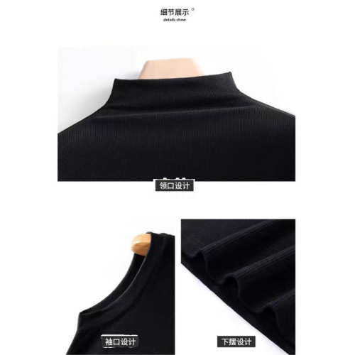 莫代爾半高領無袖背心女春夏季新款大碼修身內搭百搭打底衫上衣潮 莫代爾半高領無袖背心女春夏季新款大碼修身內搭百搭打底衫上衣潮