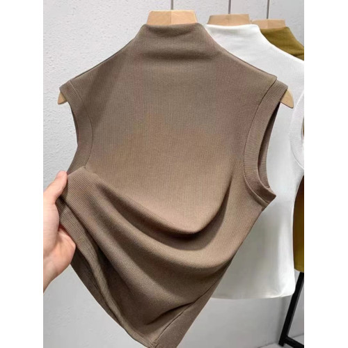 莫代爾半高領無袖背心女春夏季新款大碼修身內搭百搭打底衫上衣潮 莫代爾半高領無袖背心女春夏季新款大碼修身內搭百搭打底衫上衣潮