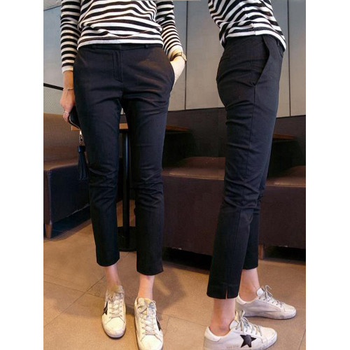 黑色彈力薄款春夏秋冬季百搭九分長褲鉛筆直筒加絨打底褲子女外穿 黑色彈力薄款春夏秋冬季百搭九分長褲鉛筆直筒加絨打底褲子女外穿