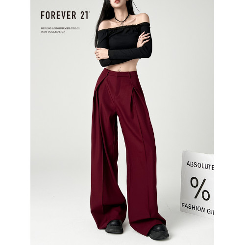 Forever 21顯瘦黑色濶腿褲女高級感垂感西裝褲女寬松休閒梧桐褲子 Forever 21顯瘦黑色濶腿褲女高級感垂感西裝褲女寬松休閒梧桐褲子