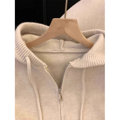 寬松慵懶拉鍊秋冬減齡外搭毛衣女開衫2025春秋新款連帽針織衫外套 寬松慵懶拉鍊秋冬減齡外搭毛衣女開衫2025春秋新款連帽針織衫外套