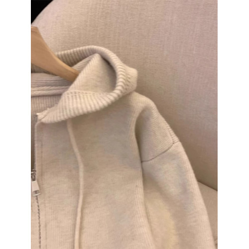 寬松慵懶拉鍊秋冬減齡外搭毛衣女開衫2025春秋新款連帽針織衫外套 寬松慵懶拉鍊秋冬減齡外搭毛衣女開衫2025春秋新款連帽針織衫外套