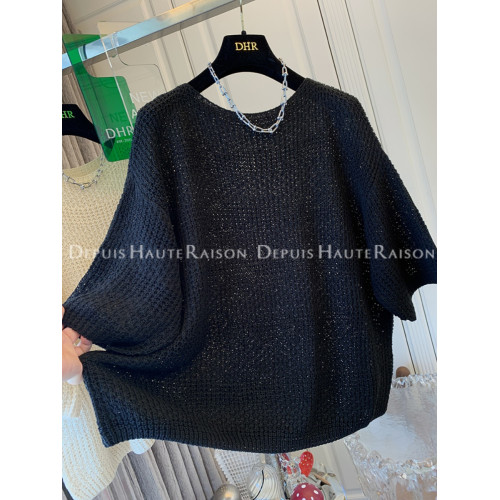 特大碼300斤超好看法式鉤花針織衫五分袖T恤胖mm寬松蝙蝠袖上衣秋 特大碼300斤超好看法式鉤花針織衫五分袖T恤胖mm寬松蝙蝠袖上衣秋