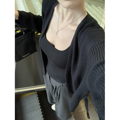 慵懶風毛衣開衫女秋季2025新款松弛感寬松設計感小衆系帶針織外套 慵懶風毛衣開衫女秋季2025新款松弛感寬松設計感小衆系帶針織外套