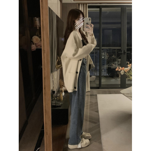 軟糯慵懶風毛衣開衫女2025春秋季新款韓系高級感V領顯瘦針織外套 軟糯慵懶風毛衣開衫女2025春秋季新款韓系高級感V領顯瘦針織外套