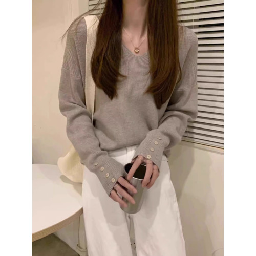 v領毛衣針織打底衫秋裝2025年新款女裝慵懶風高級感秋冬內搭上衣 v領毛衣針織打底衫秋裝2025年新款女裝慵懶風高級感秋冬內搭上衣