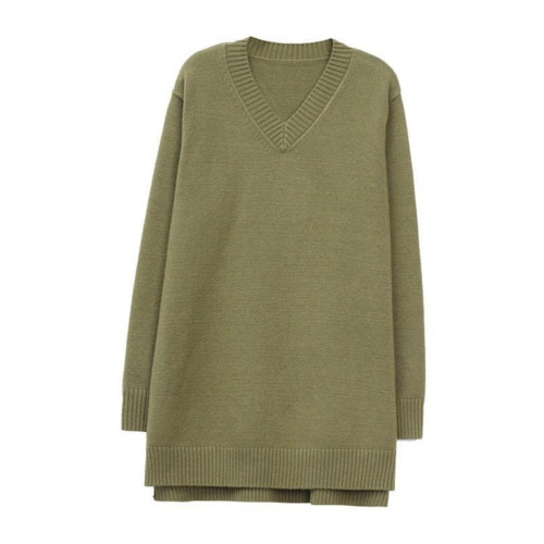 特大碼胖MM秋冬女裝新款針織V領打底輕熟風顯瘦遮肉寬松純色毛衣 特大碼胖MM秋冬女裝新款針織V領打底輕熟風顯瘦遮肉寬松純色毛衣