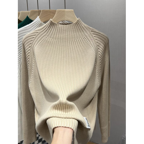 法國尾貨撿漏女裝品牌折釦大碼女裝秋冬半高領打底毛衣針織衫上衣