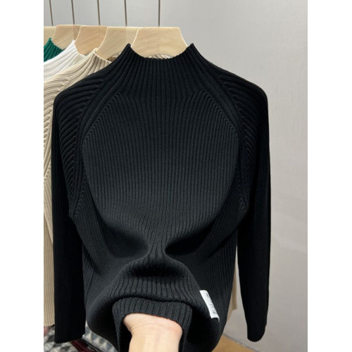 法國尾貨撿漏女裝品牌折釦大碼女裝秋冬半高領打底毛衣針織衫上衣