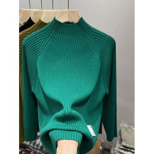 法國尾貨撿漏女裝品牌折釦大碼女裝秋冬半高領打底毛衣針織衫上衣