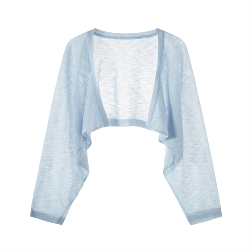 冰絲防曬開衫女夏季短款薄外搭小坎肩罩衫配吊帶裙披肩針織衫外套 冰絲防曬開衫女夏季短款薄外搭小坎肩罩衫配吊帶裙披肩針織衫外套