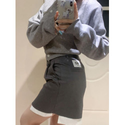 法式氛圍感灰色獨特短款針織開衫上衣女2025秋冬新款氣質高級感