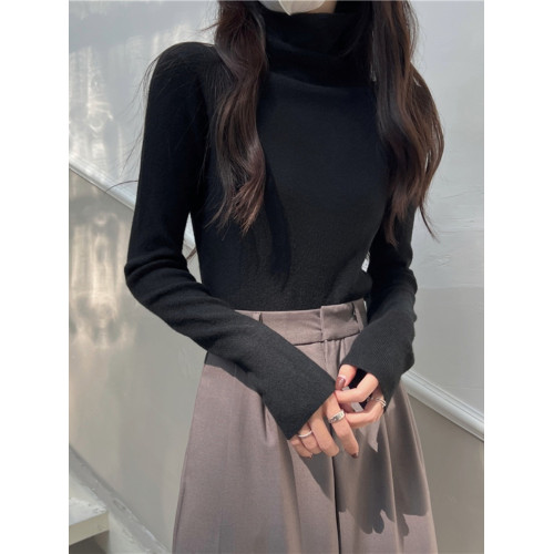 多巴胺穿搭大碼胖mm高領內搭毛衣女2025新款春秋季白色打底針織衫 多巴胺穿搭大碼胖mm高領內搭毛衣女2025新款春秋季白色打底針織衫