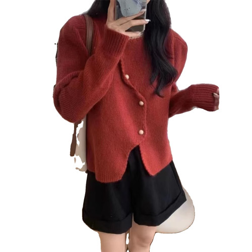 高級感不規則小香風針織開衫女秋冬軟糯溫柔風寬松短款毛衣外套潮 高級感不規則小香風針織開衫女秋冬軟糯溫柔風寬松短款毛衣外套潮