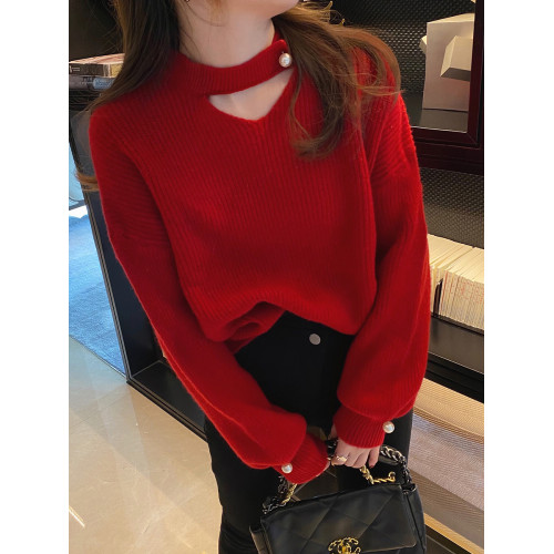 設計感小衆毛衣女2024秋冬季新款寬松韓版V領粉色鏤空針織衫上衣 設計感小衆毛衣女2024秋冬季新款寬松韓版V領粉色鏤空針織衫上衣