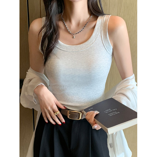 灰色辣妹修身工字背心夏季2025新款吊帶內搭防走光外穿無袖小上衣 灰色辣妹修身工字背心夏季2025新款吊帶內搭防走光外穿無袖小上衣