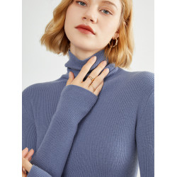 秋季堆堆領羊毛針織打底衫女洋氣高領羊絨衫內搭毛衣大碼加厚上衣