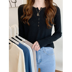 小v領針織衫女上衣小個子女士毛衣內搭打底衫2025年新款秋款女裝