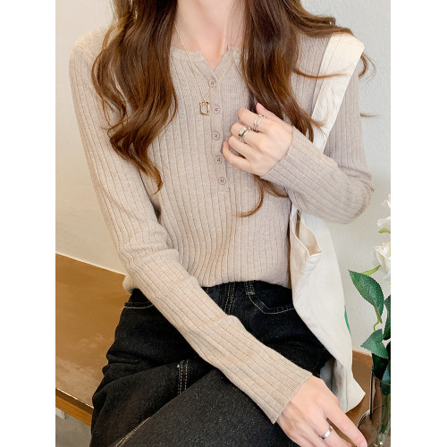 小v領針織衫女上衣小個子女士毛衣內搭打底衫2025年新款秋款女裝 小v領針織衫女上衣小個子女士毛衣內搭打底衫2025年新款秋款女裝