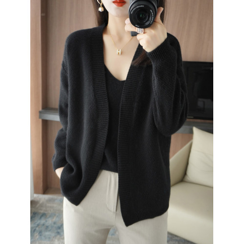 針織開衫大碼外套女春秋新款v領兩件套加肥加大200斤胖MM顯瘦毛衣 針織開衫大碼外套女春秋新款v領兩件套加肥加大200斤胖MM顯瘦毛衣