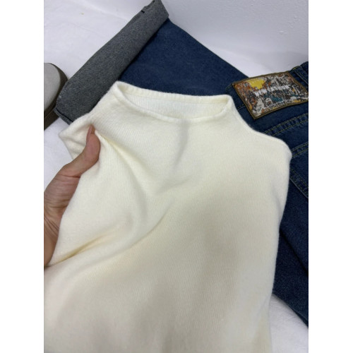 小立領奶fufu軟糯針織衫長袖打底衫女裝春秋冬季加絨毛衣上衣內搭