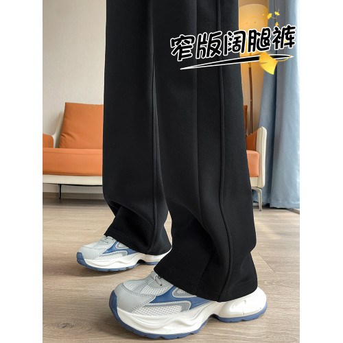 運動褲女春秋冬季加絨2025新款直筒香蕉衛褲窄版休閒加厚濶腿褲子 運動褲女春秋冬季加絨2025新款直筒香蕉衛褲窄版休閒加厚濶腿褲子