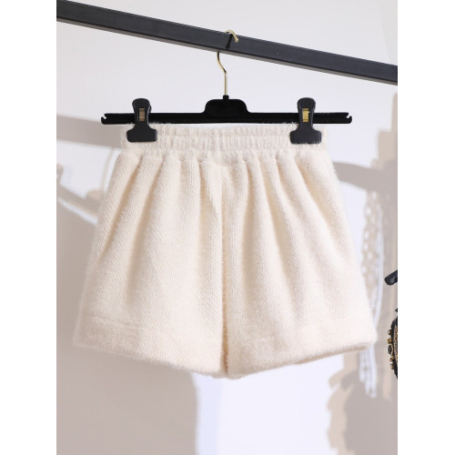 大碼毛線針織水貂絨短褲女春季2026年新款高腰時尚外穿打底靴褲潮