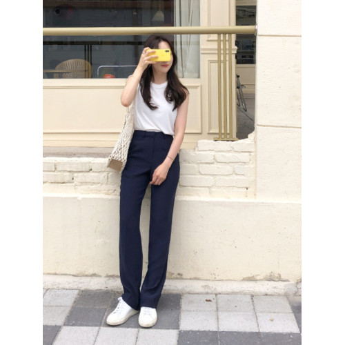 西裝女高腰垂感拖地褲2025春秋薄款濶腿寬松直筒褲顯瘦感休閒褲子 西裝女高腰垂感拖地褲2025春秋薄款濶腿寬松直筒褲顯瘦感休閒褲子